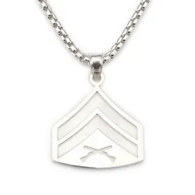 1-3/8" Corporal Rank Pendant With Box Chain