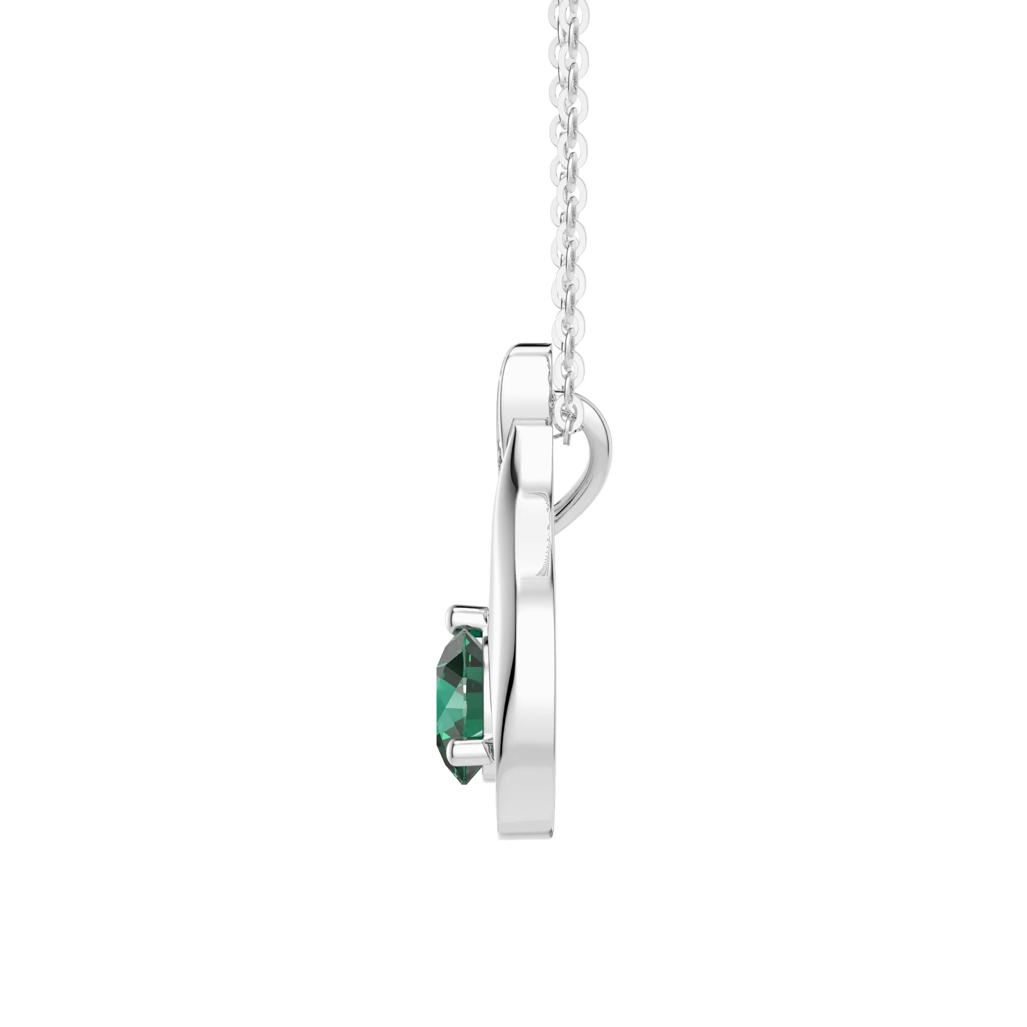 1 CT. Floating Emerald Tulip Pendant with Moissanite