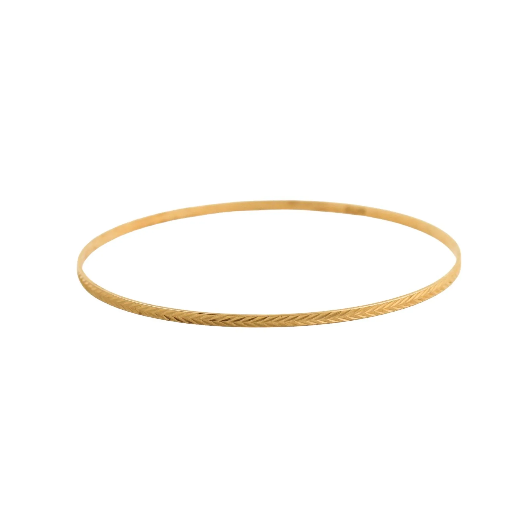 10k Gold x Chevron-Patterned Bangle