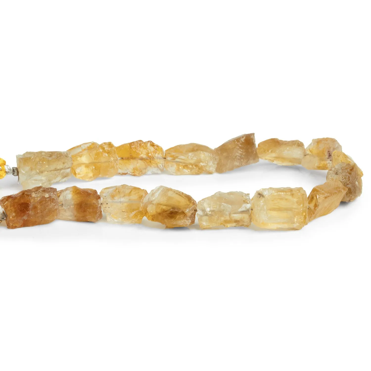 11x10mm Citrine Hammer Faceted Rectangles 7.5 inch 15 beads