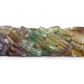 11x8mm Multicolor Fluorite Plain Rectangles 14 inch 33 beads