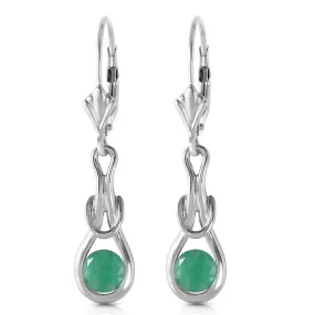 1.3 Carat 14K Solid White Gold Then There Was Love Emerald Earrings