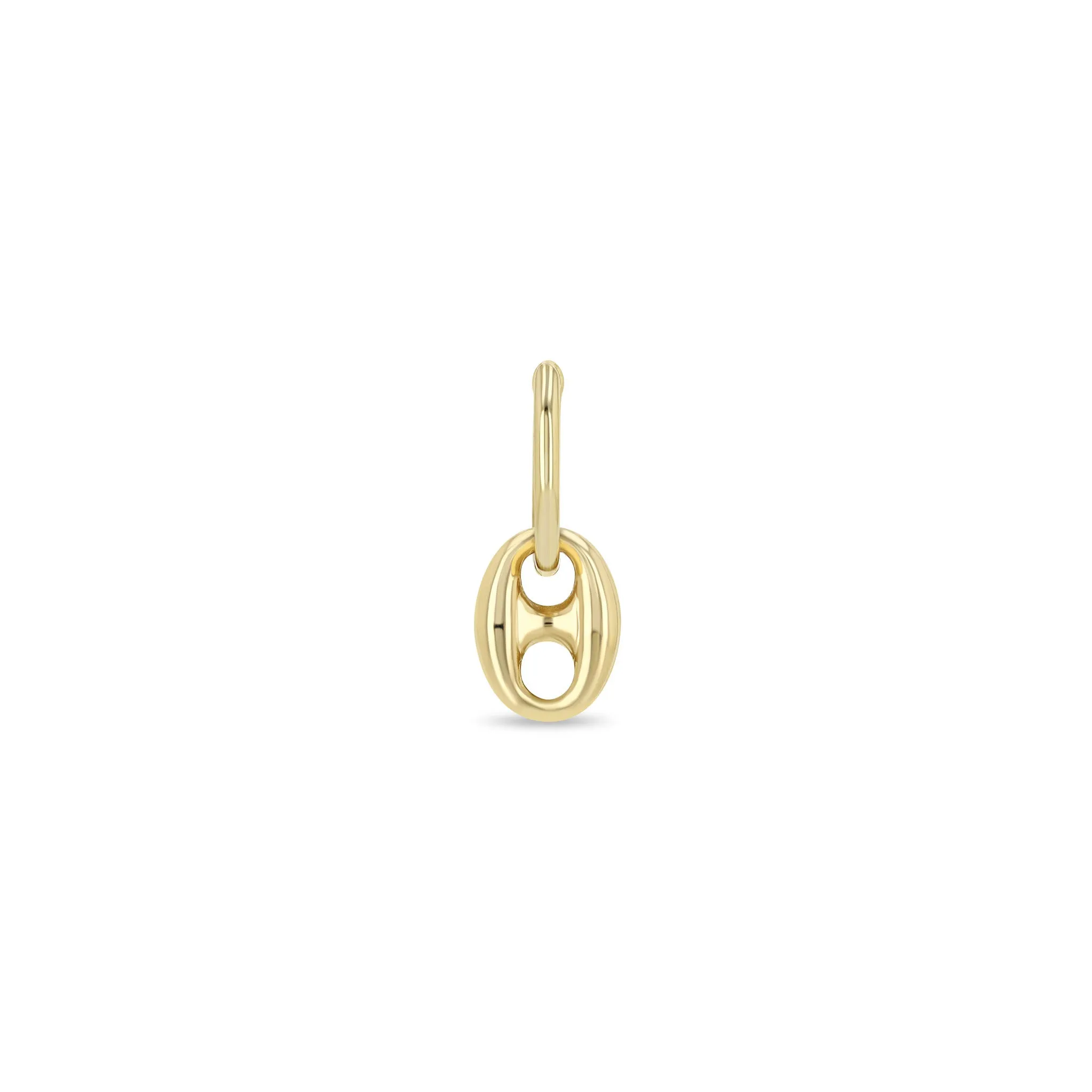 14k Dangling Large Mariner Link Medium Hinge Huggie Hoops