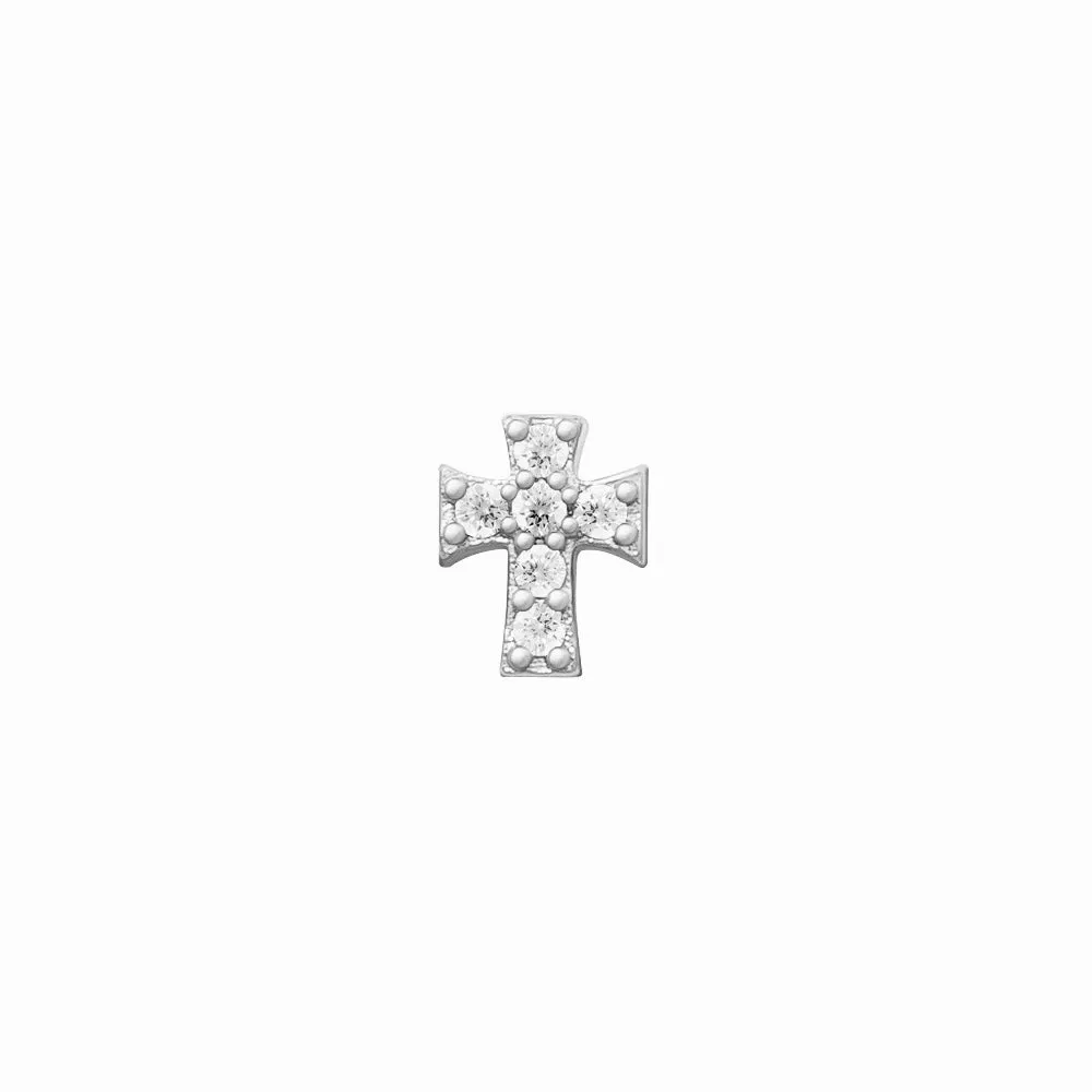 14k Pave Cross (white)