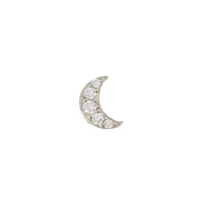 14k Pave Moon Charm (white)