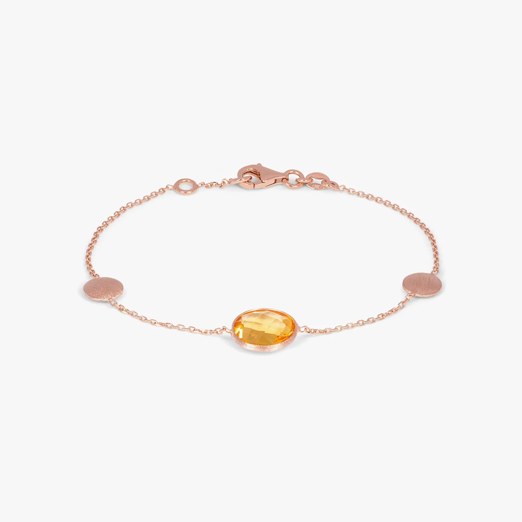 14K satin rose gold Kensington bracelet with citrine