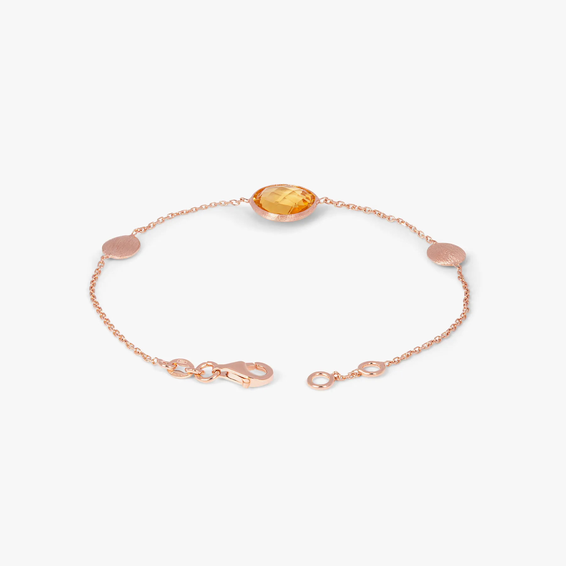 14K satin rose gold Kensington bracelet with citrine