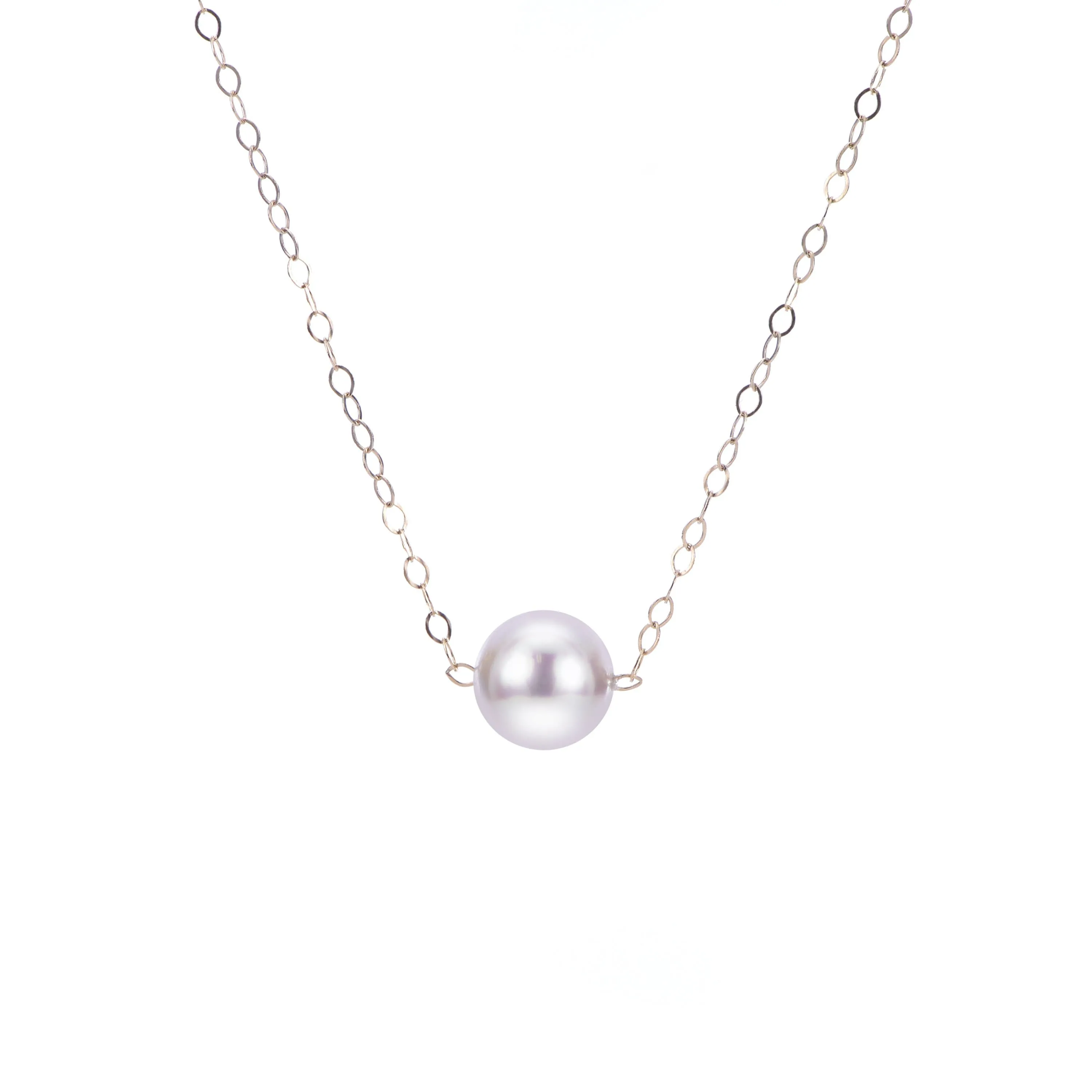 14K Yellow Gold 6mm Premium Start- Her-Pearl Necklace