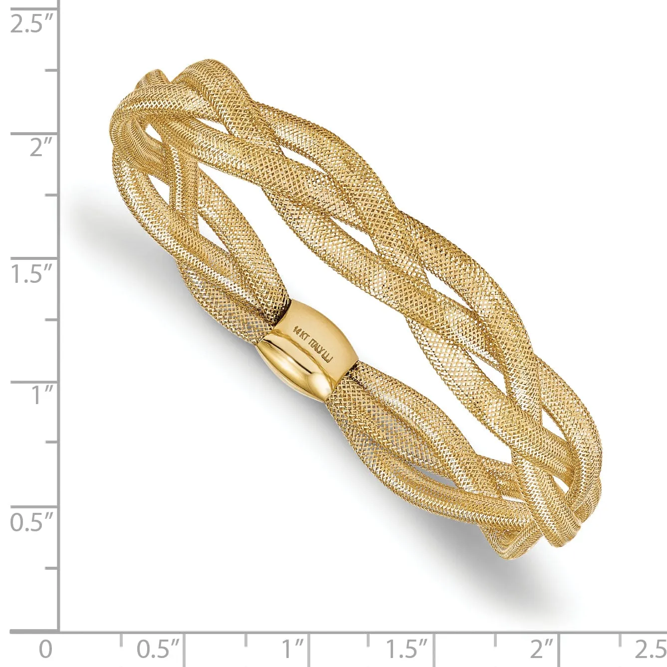 14k Yellow Gold  Fancy Stretch Bangle Bracelet