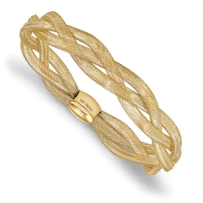 14k Yellow Gold  Fancy Stretch Bangle Bracelet