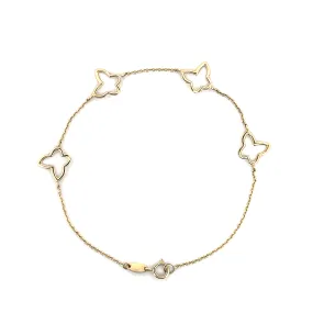 14K Yellow Gold Open Butterfly Bracelet