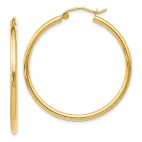 14K Yellow Gold Polished Hoop Earrings