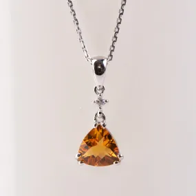 14kt White Gold Citrine Pendant