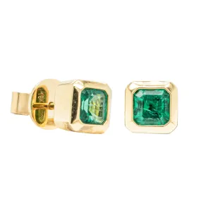 18ct Yellow Gold 1.45ct Emerald Earrings