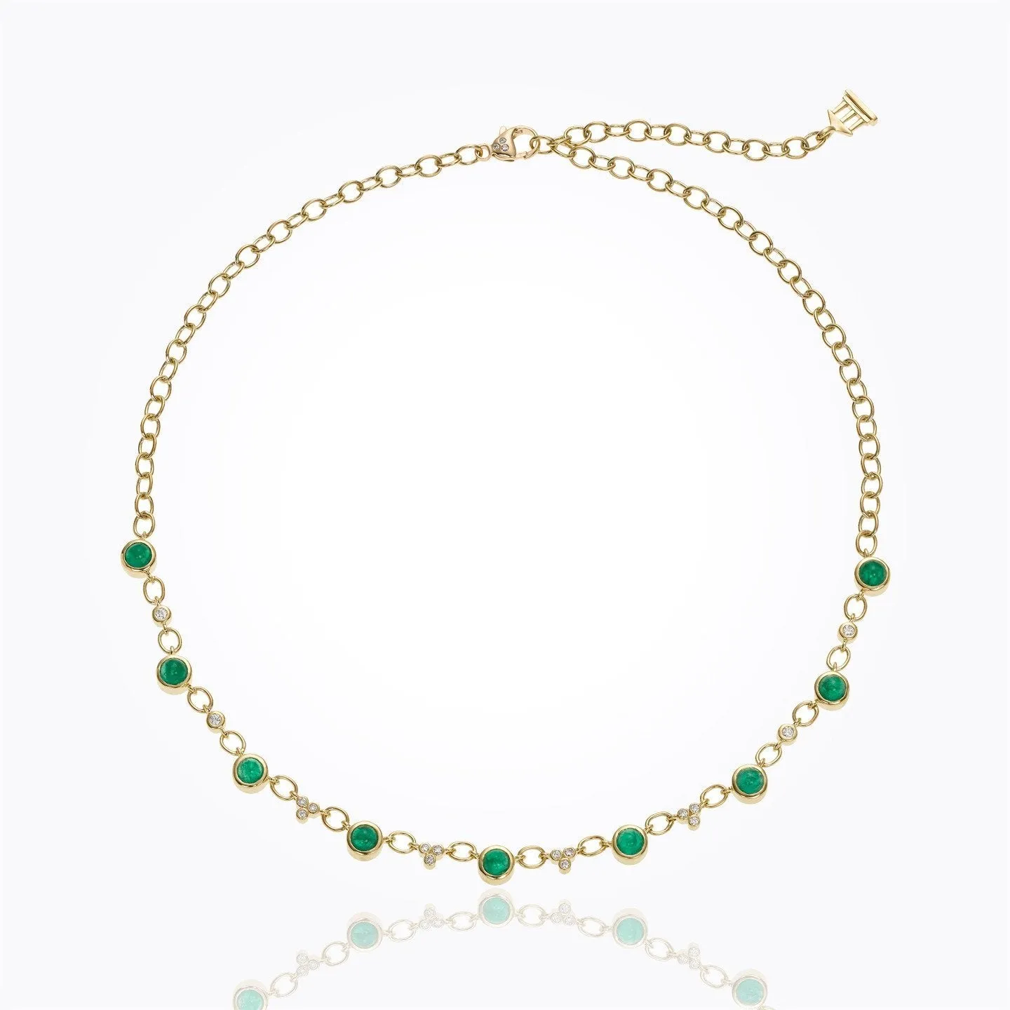 18K Bellina Necklace with emerald and diamond