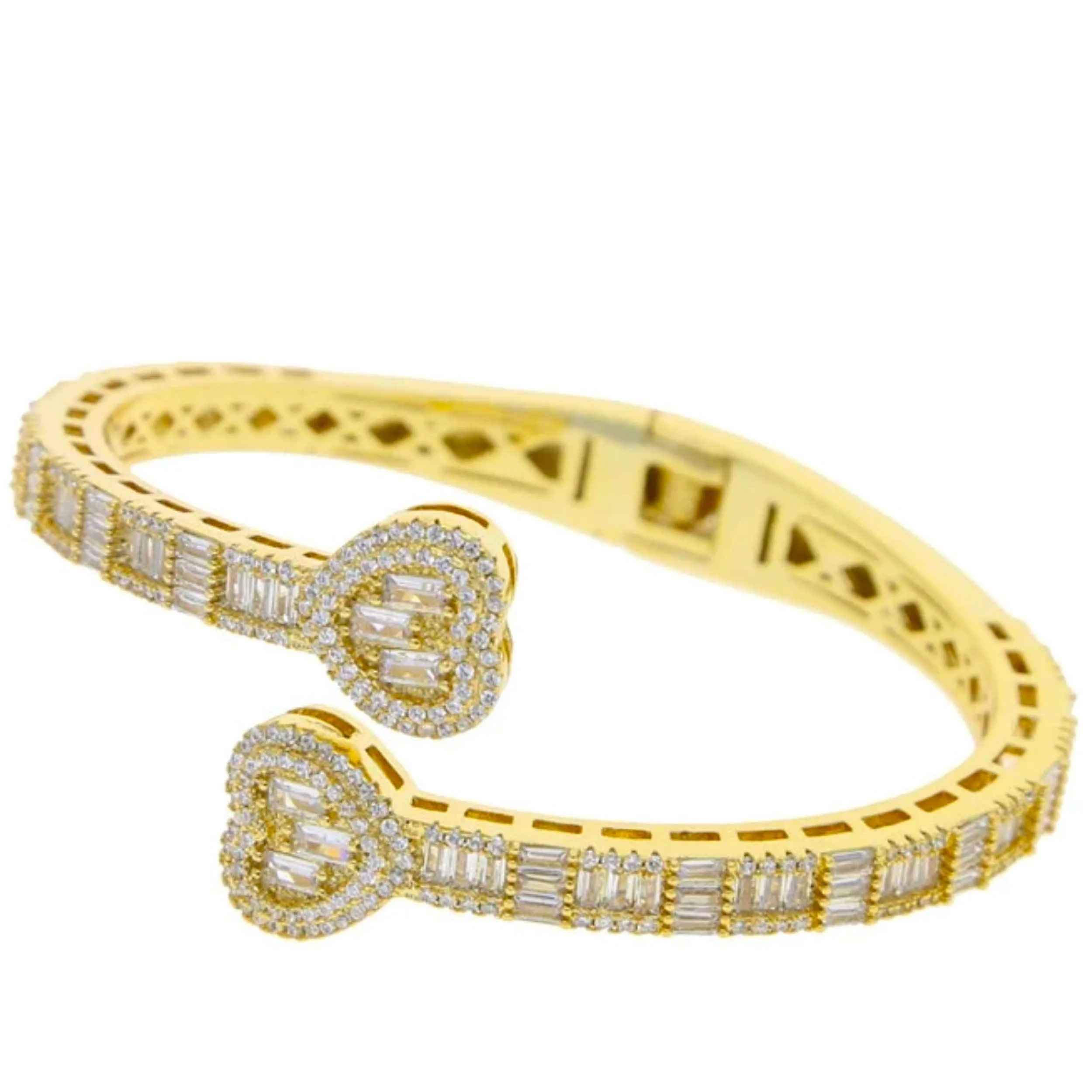 18K Gold Embellished Love Cuff Bangle