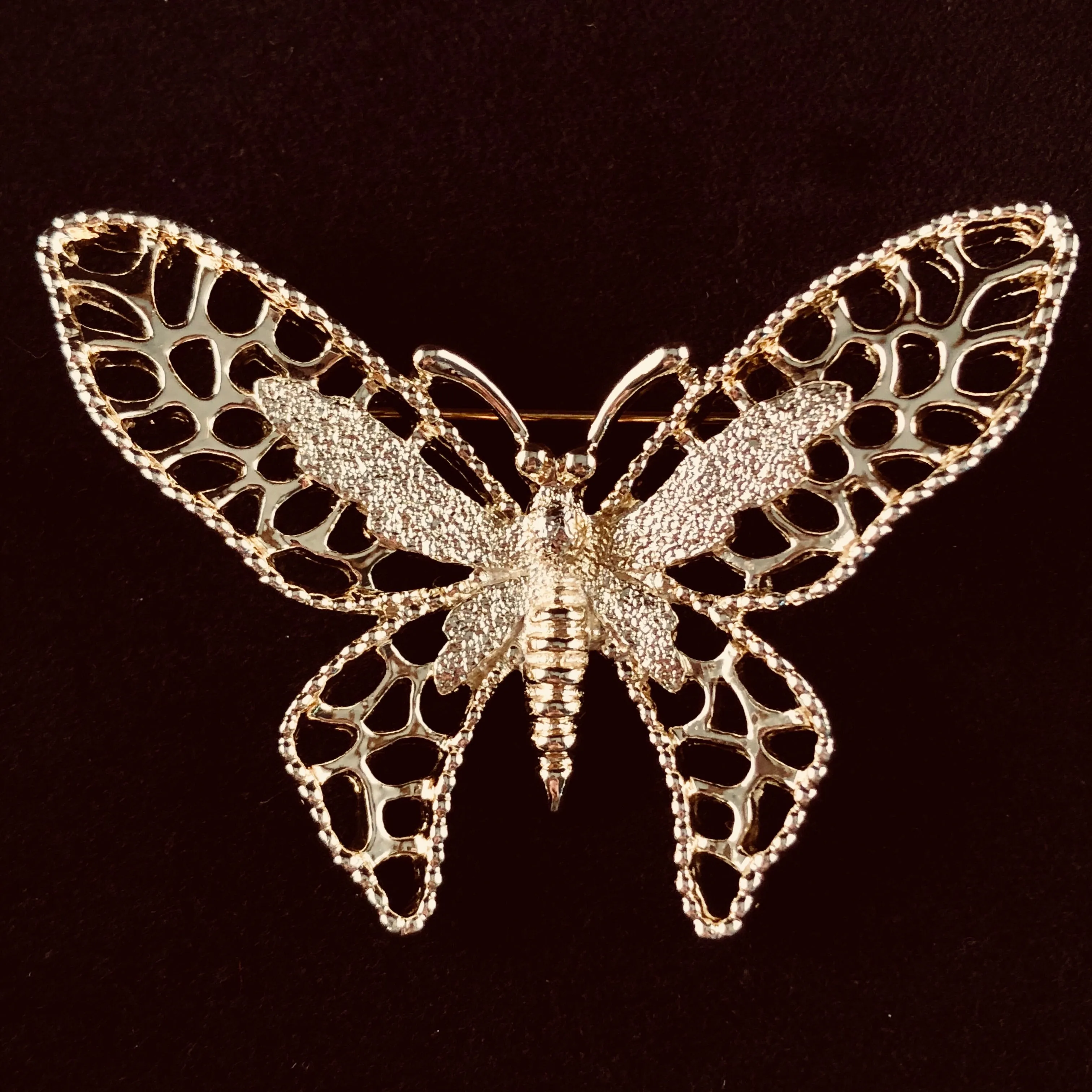 1971 Sarah Coventry Madam Butterfly Gold Brooch