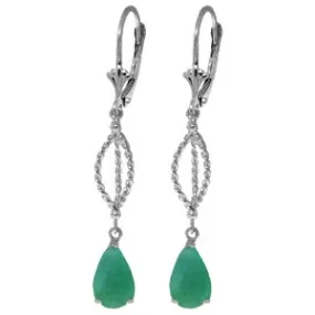 2 Carat 14K Solid White Gold Fulfilled Vows Emerald Earrings