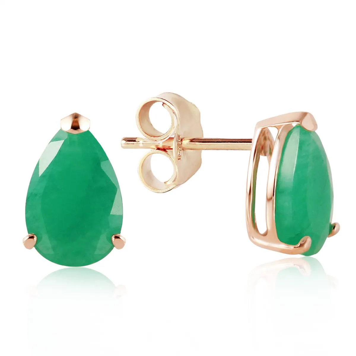 2 Carat 14K Solid Yellow Gold You Are All Mine Emerald Earrings