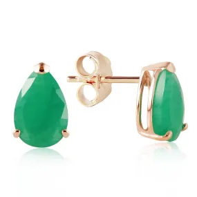 2 Carat 14K Solid Yellow Gold You Are All Mine Emerald Earrings