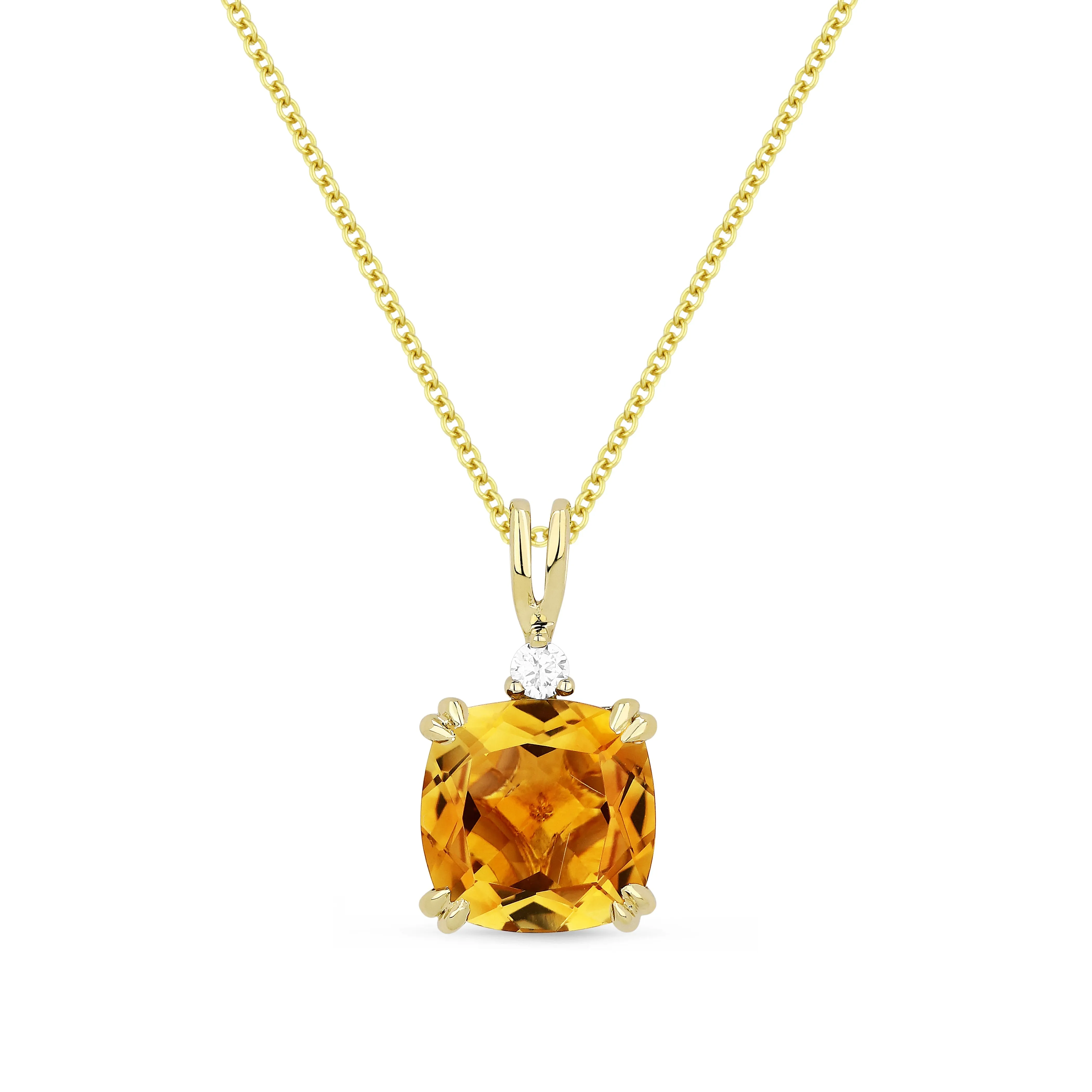 2.16ct Citrine 16"Pendant Necklace in 14K Yellow Gold