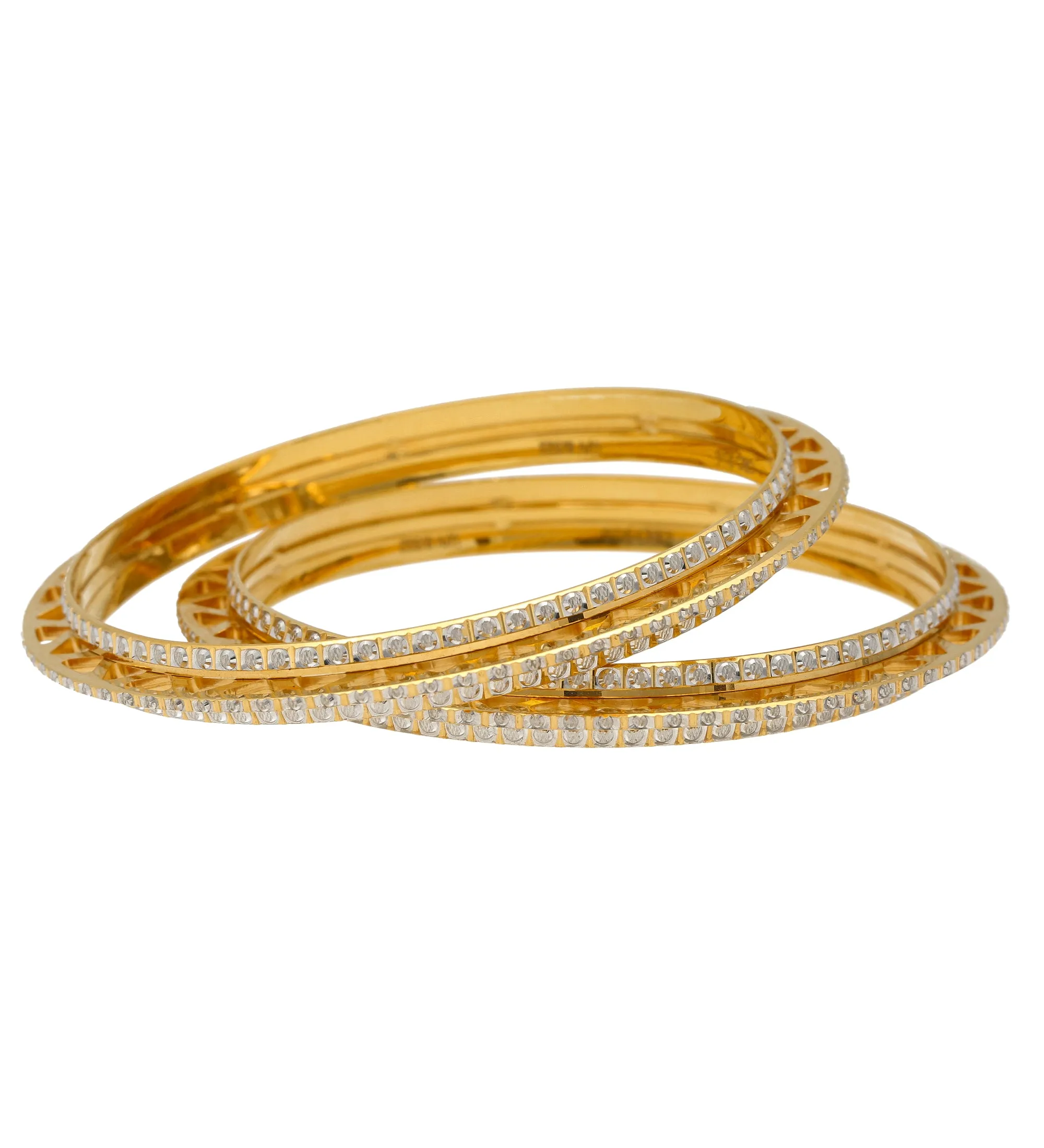 22K Yellow & White Gold Bangle Set (58.9gm)