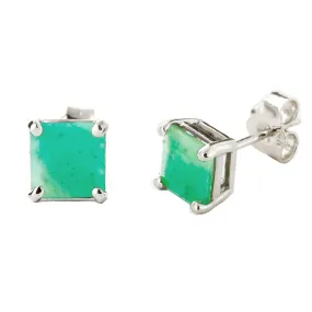 2.9 Carat 14K Solid White Gold Lights On Emerald Earrings