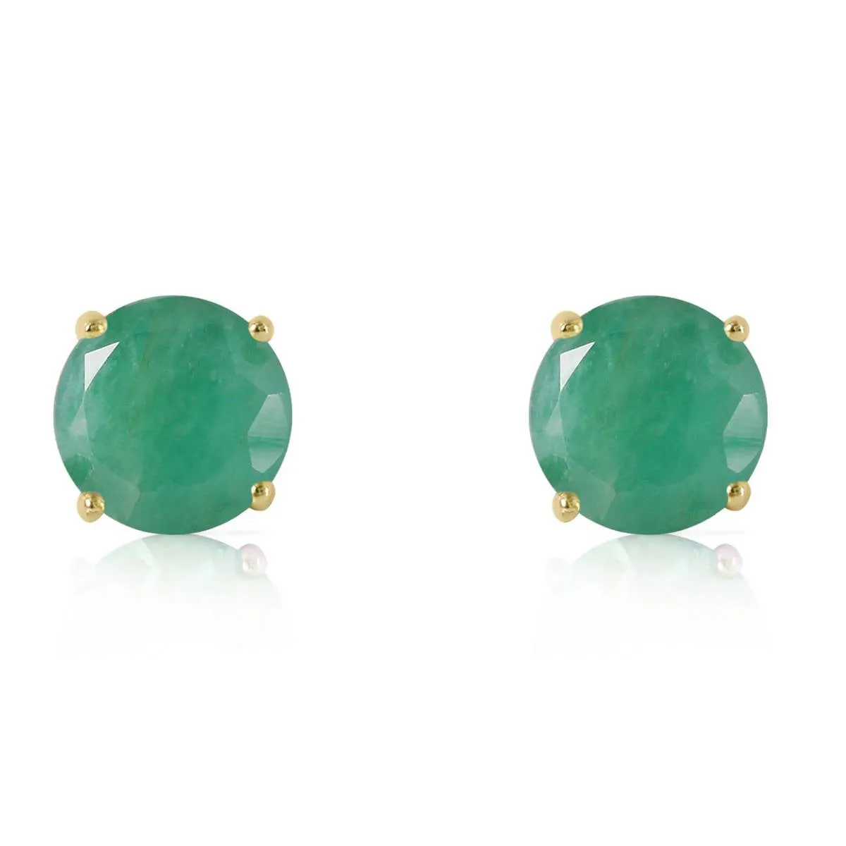 3.3 Carat 14K Solid Yellow Gold Girl An Attitude Emerald Earrings