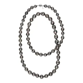 33 Inch 8.0-11.0 mm AA /AAA Green Tahitian Baroque Pearl Necklace