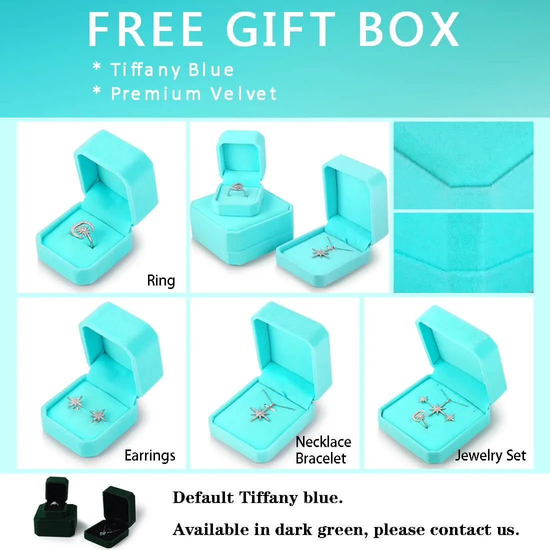 3D Cube Birthstone May Emerald Earrings Women Girl Jewelry Gift Sterling Silver