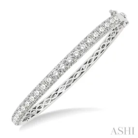 4 ctw Round Cut Diamond Bangle in 14K White Gold