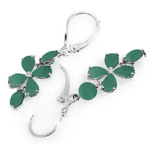 5.32 Carat 14K Solid White Gold Chandelier Earrings Natural Emerald