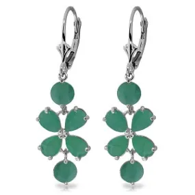 5.32 Carat 14K Solid White Gold Chandelier Earrings Natural Emerald