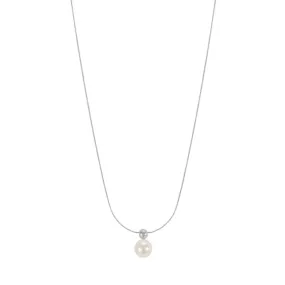 925 Sterling Silver 8MM Swarovski Pearl Pendant Necklace