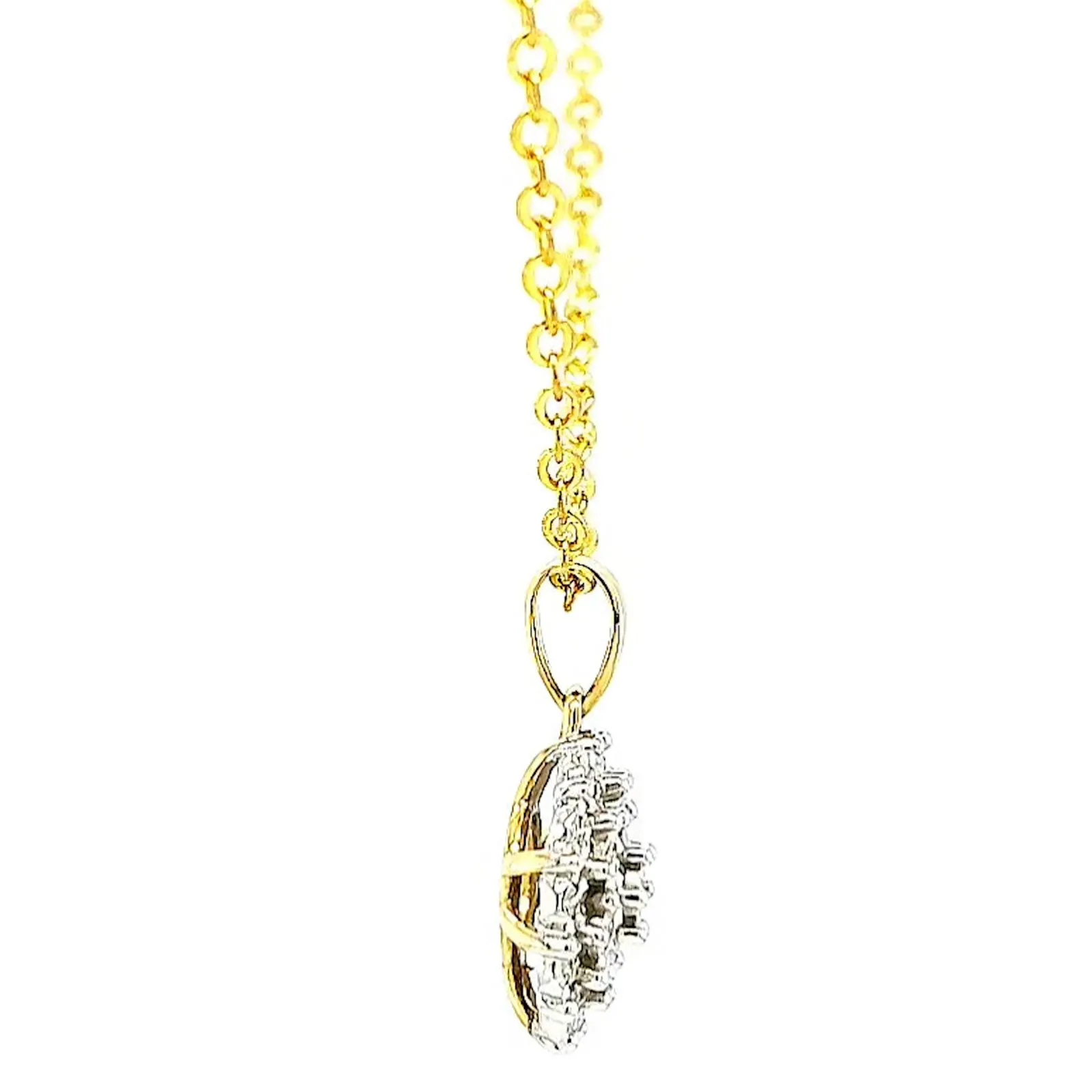 9ct Two Tone Gold Round Brilliant Cut 0.10 CARAT tw of Diamond Pendant