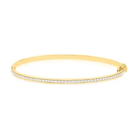 9ct Yellow Gold 60mm with Glitter Bangle