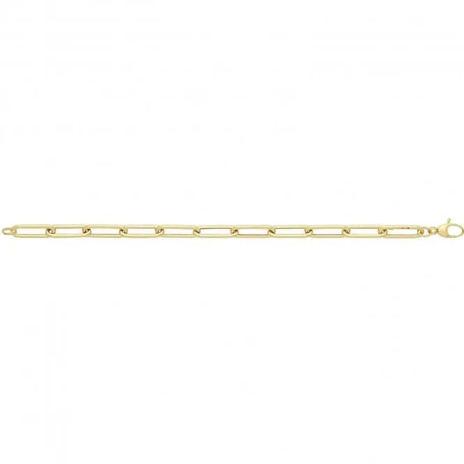 9ct Yellow Gold Ladies Paperclip Bracelet BR660