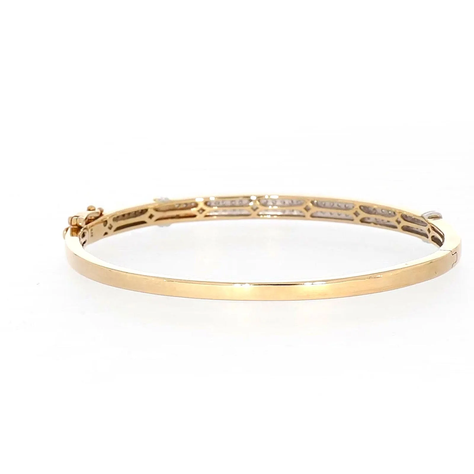 9ct Yellow Gold Round Brilliant Cut with 1 CARAT tw of Diamonds Bangle