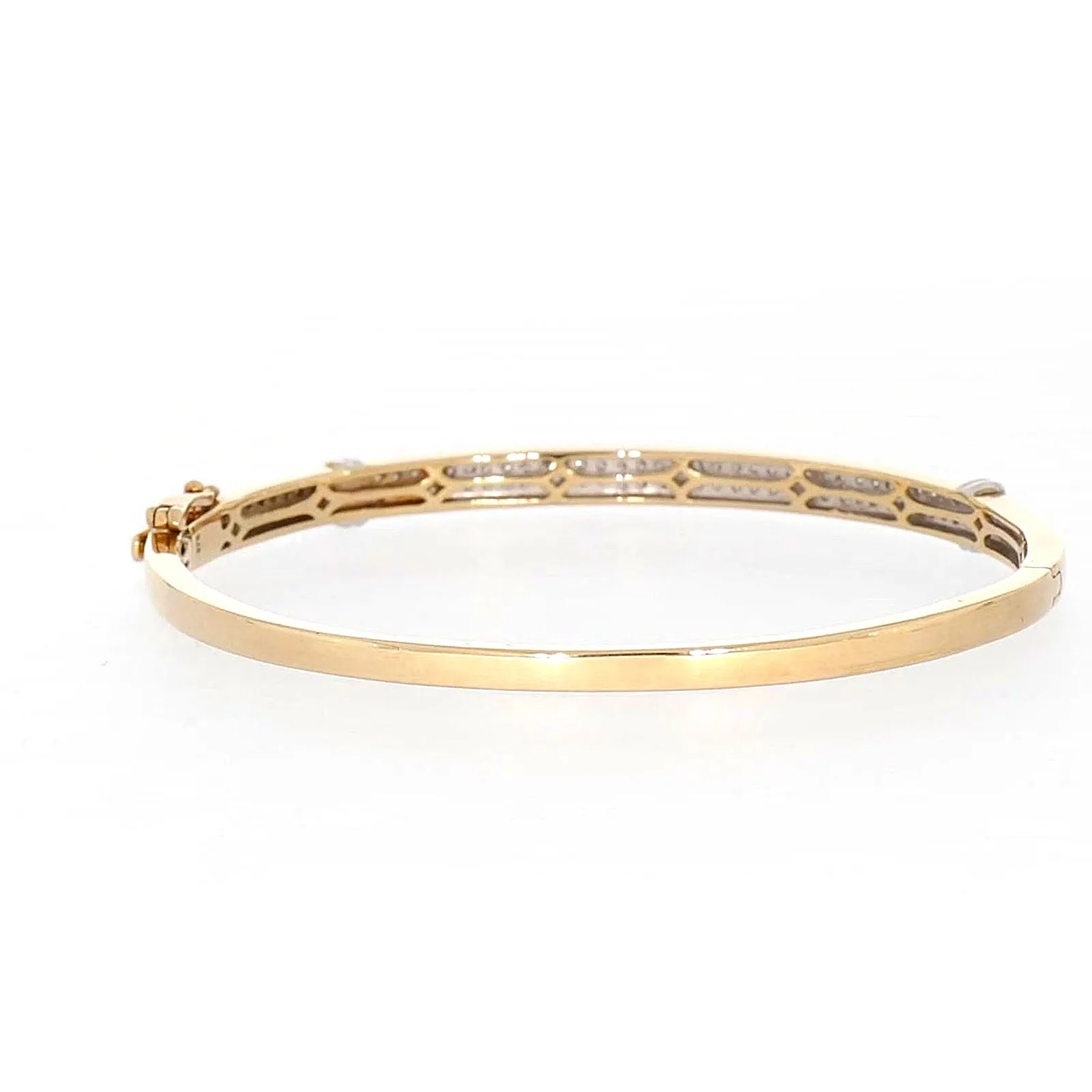 9ct Yellow Gold Round Brilliant Cut with 1 CARAT tw of Diamonds Bangle