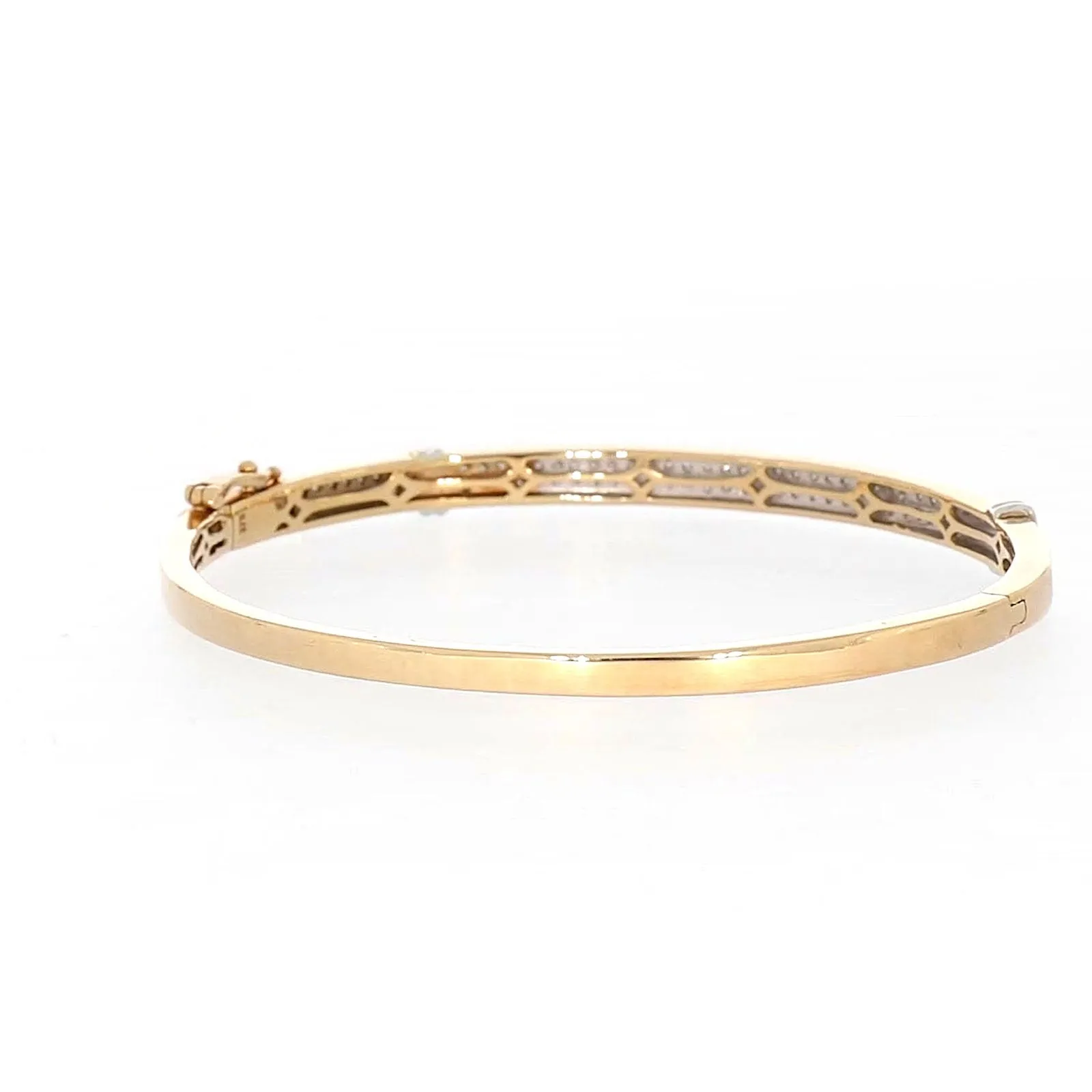 9ct Yellow Gold Round Brilliant Cut with 1 CARAT tw of Diamonds Bangle