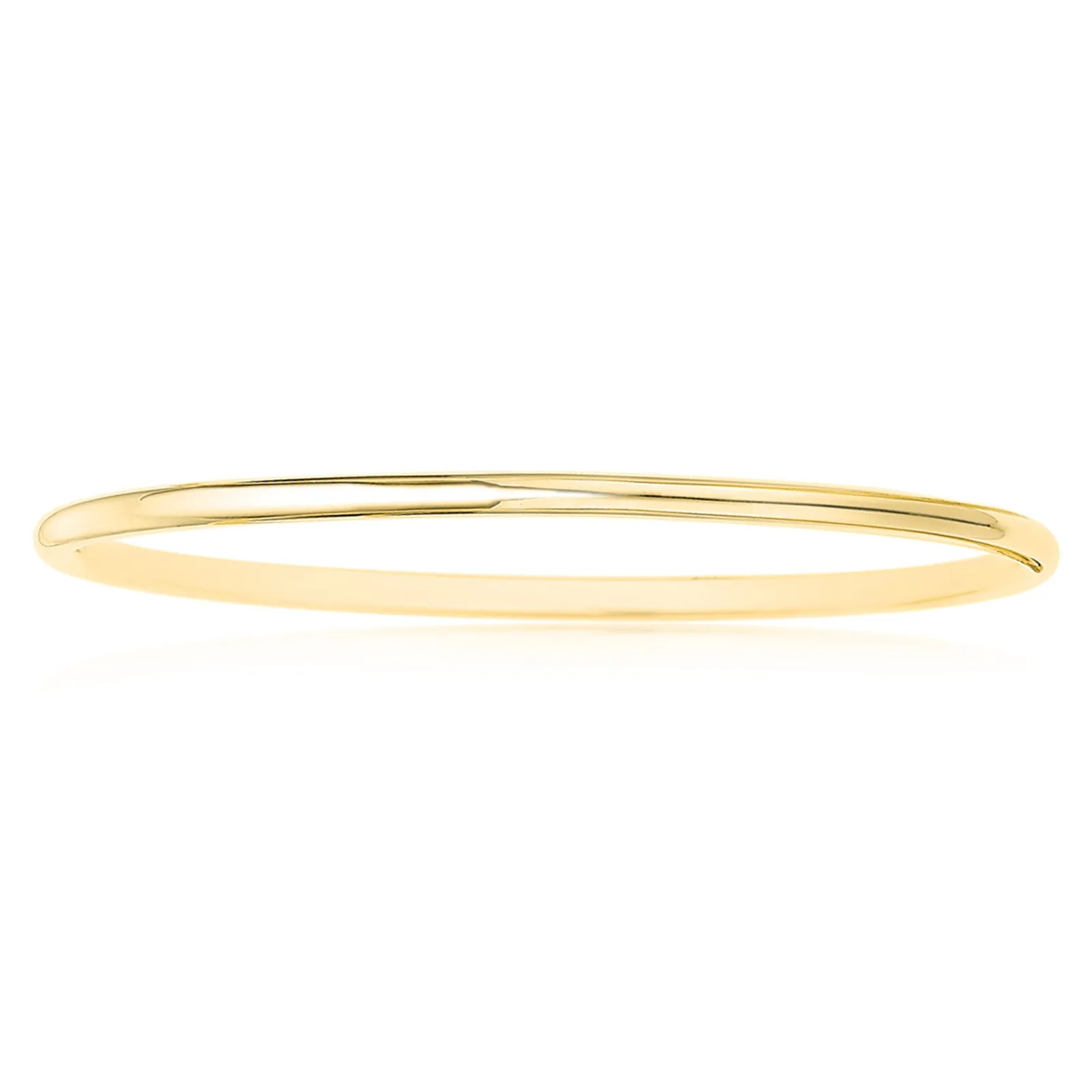 9ct Yellow Gold Silver Filled 68x3mm Polished Bangle