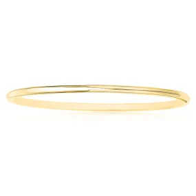 9ct Yellow Gold Silver Filled 68x3mm Polished Bangle