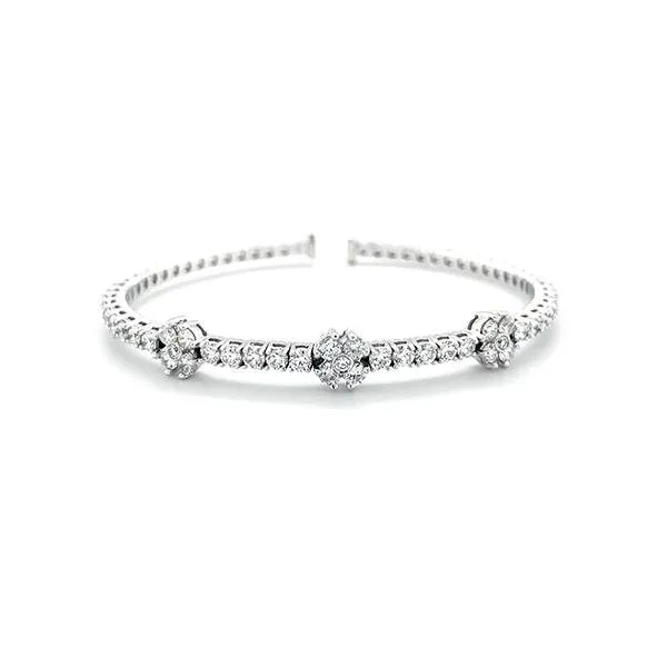 A Link Flower Diamond Bangle