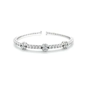 A Link Flower Diamond Bangle