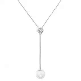 Acotis Silver Necklace Zirconia Pearl G3357