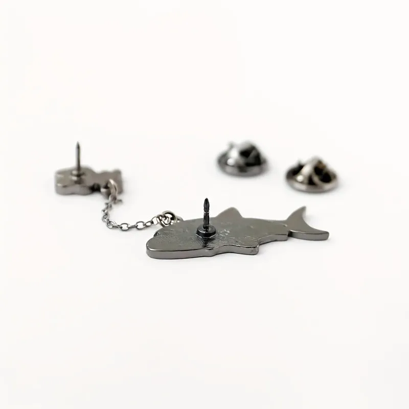 Adorable Rabbit Shark Brooch Pin  Stylish Animal Lapel Accessory