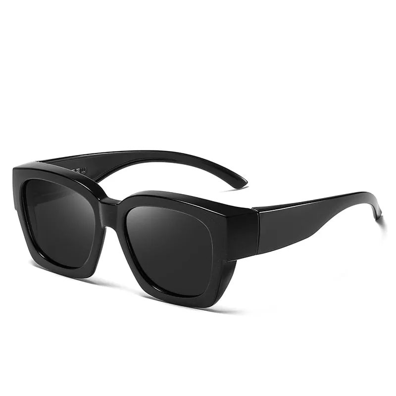 Aidien Unisex Full Rim Square Tr 90 Overlay Polarized Sunglasses S2020