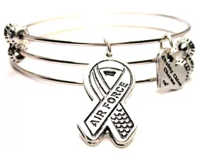 Air Force Awareness Ribbon Triple Style Expandable Bangle Bracelet