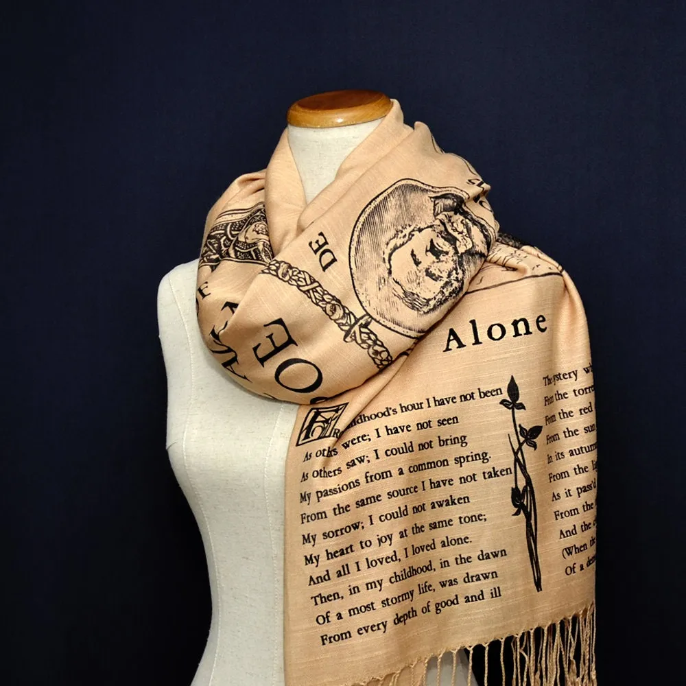 Alone by Edgar Allan Poe  Shawl Scarf Wrap