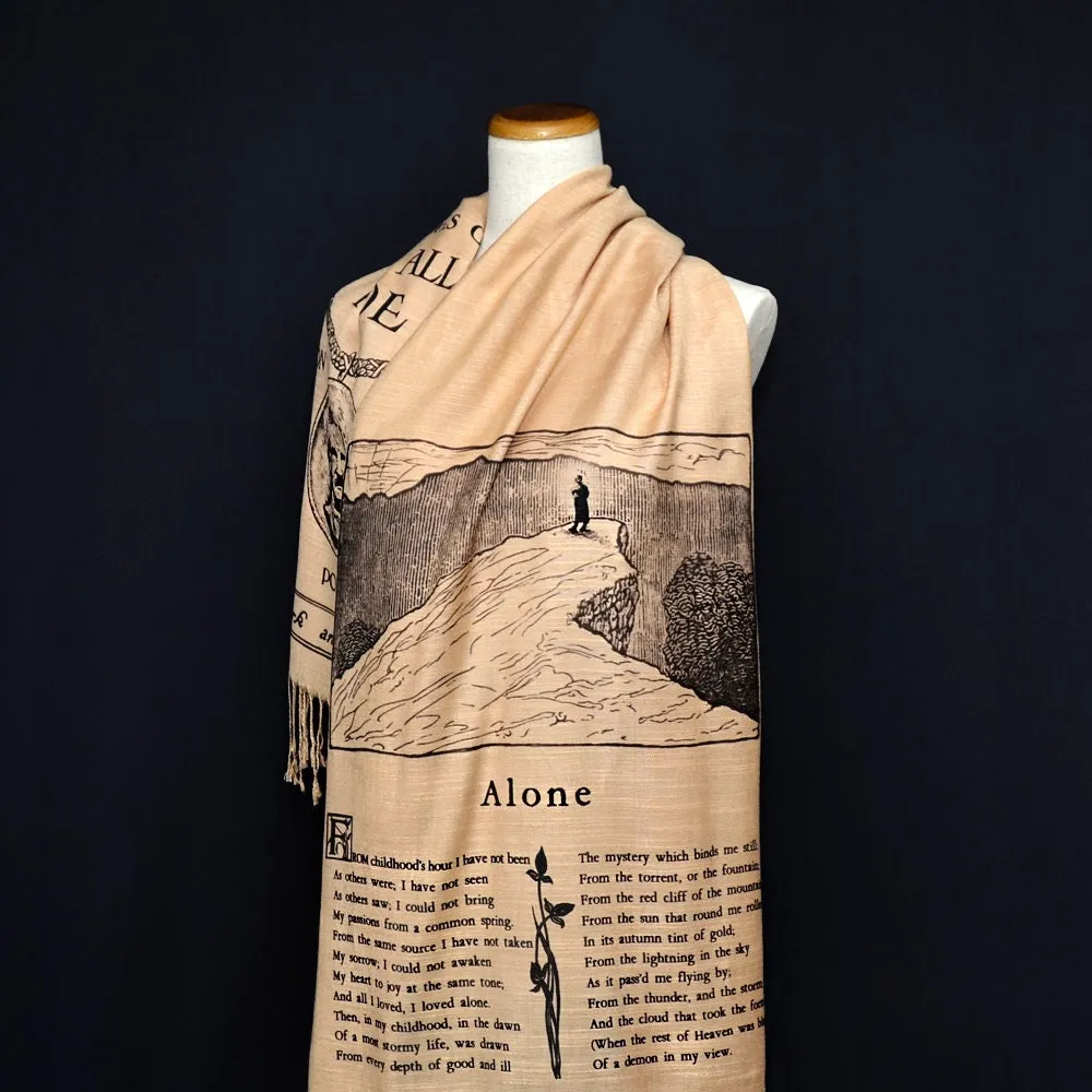 Alone by Edgar Allan Poe  Shawl Scarf Wrap